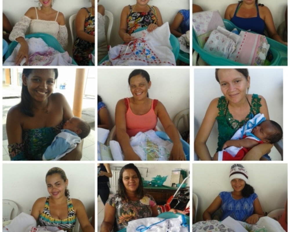 Gestantes assistidas pelo CRAS participam do encerramento de atividades e recebem kits de enxovais