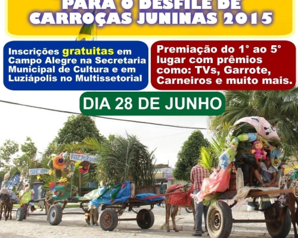 Prefeitura abre inscrições para mais uma edição do tradicional Desfile de carroças Juninas 