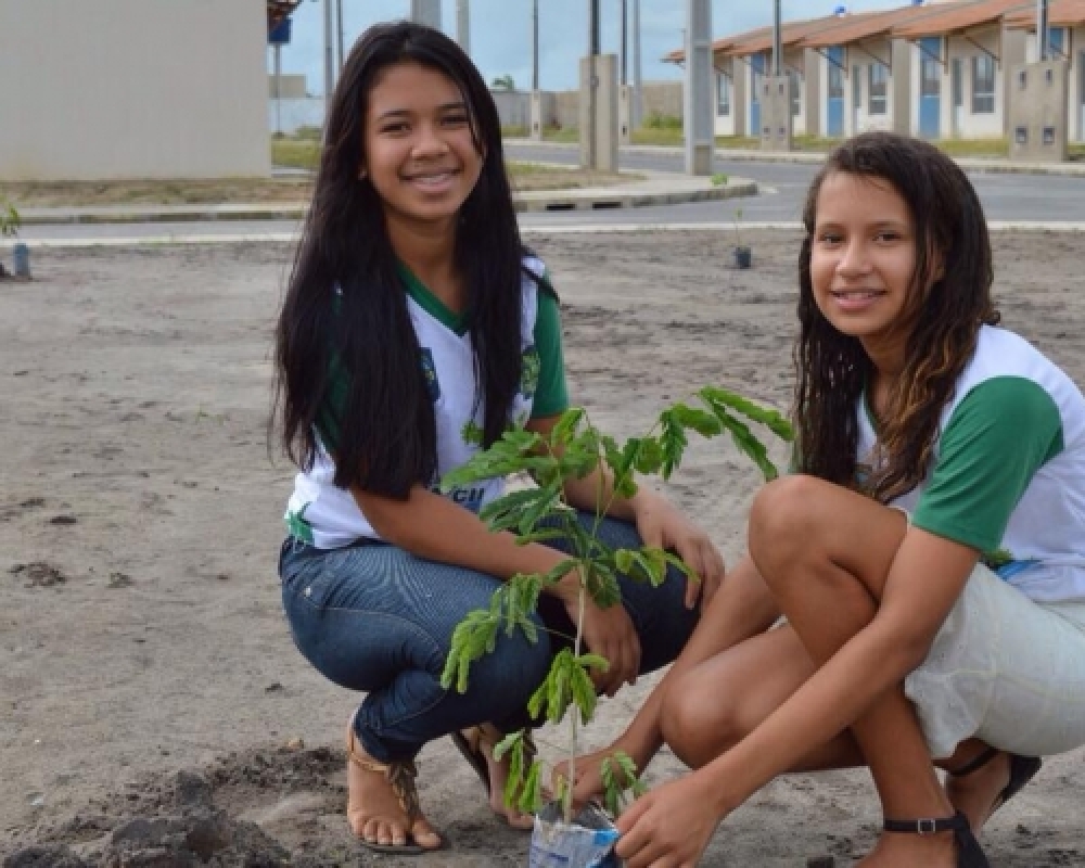 Alunos Projeto AMA participaram do trabalho de arborização do Conjunto João José Pereira