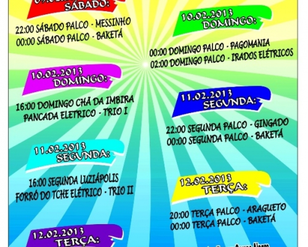  Programação Oficial do carnaval em Campo Alegre 