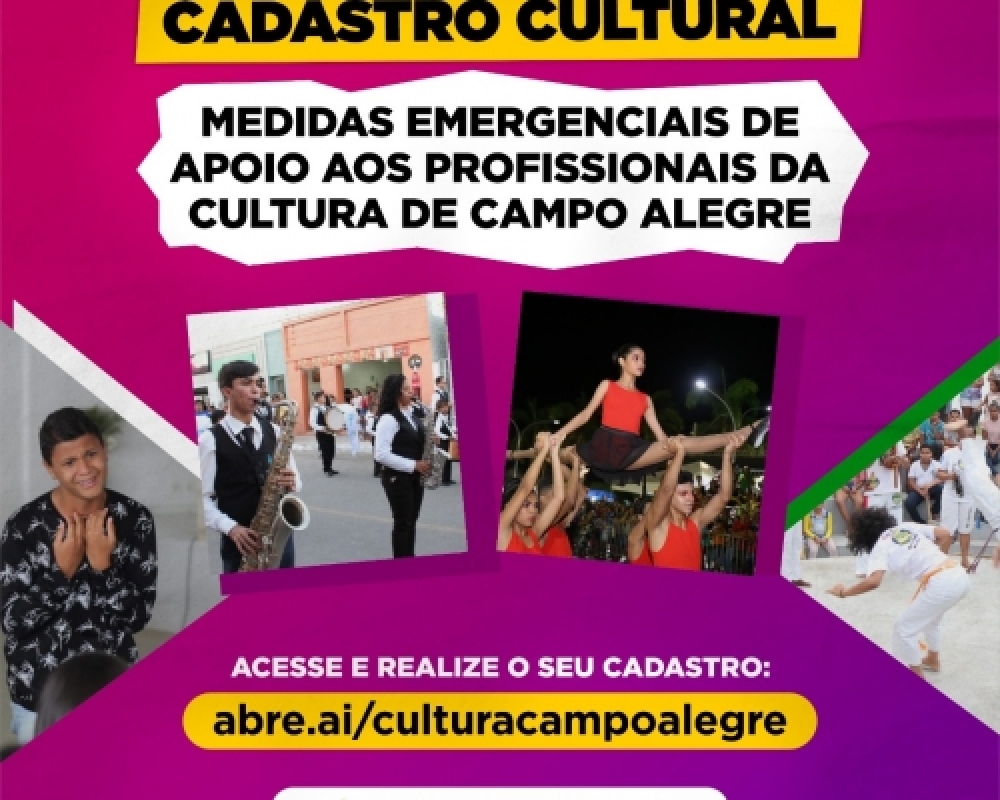 Artistas e produtores culturais de Campo Alegre poderão receber auxílio pela Lei Aldir Blanc
