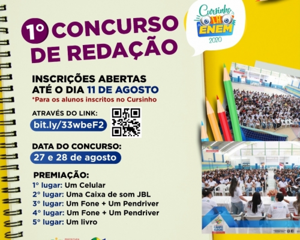 SEMED realizará concurso de redação para alunos matriculados no Cursinho De Olho no ENEM 2020