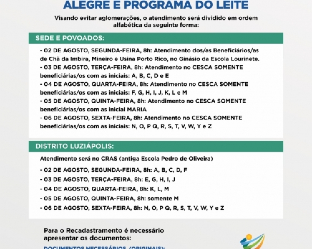 Assistência social convoca beneficiários de programas sociais do município para recadastramento