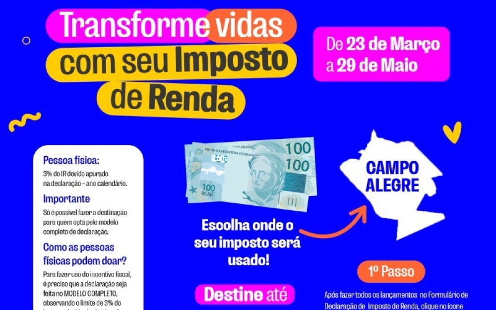 CMDCA de Campo Alegre inicia mais uma edição da Campanha de Destinação Solidária do Imposto de Renda
