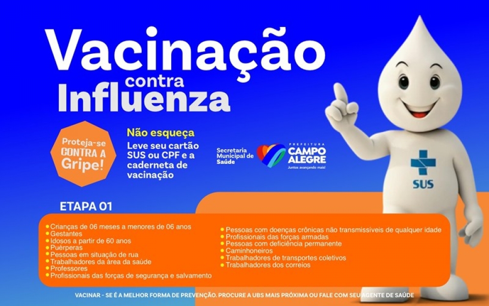 Prefeitura de Campo Alegre inicia vacinação contra a Influenza nas Unidades Básicas de Saúde 
